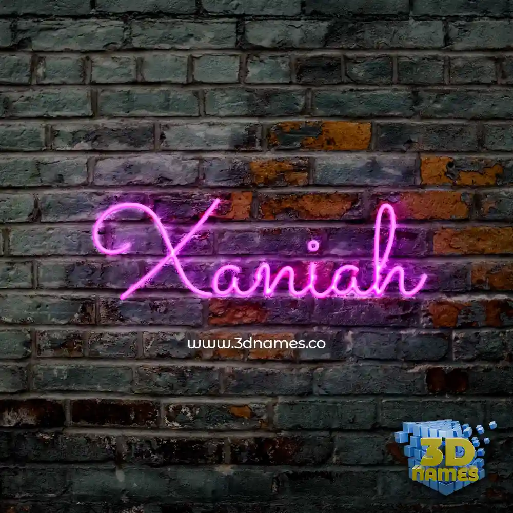 xaniah in Pink Neon style - 3D name wallpaper