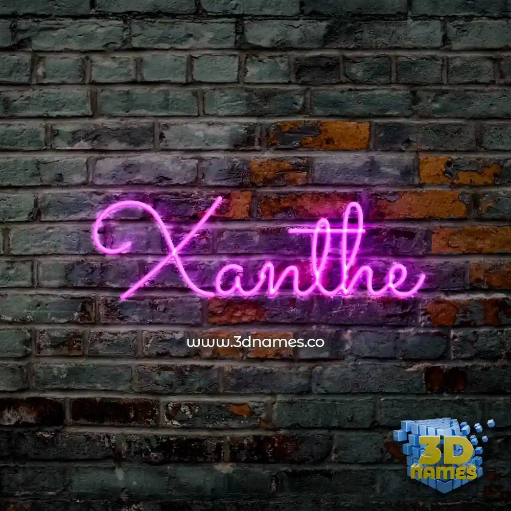 xanthe in Pink Neon style - 3D name wallpaper