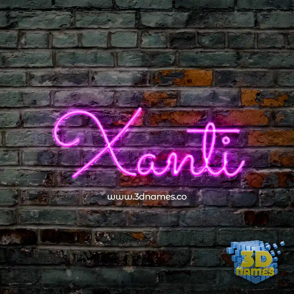 xanti in Pink Neon style - 3D name wallpaper