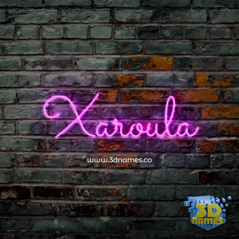 xaroula in Pink Neon style - 3D name wallpaper