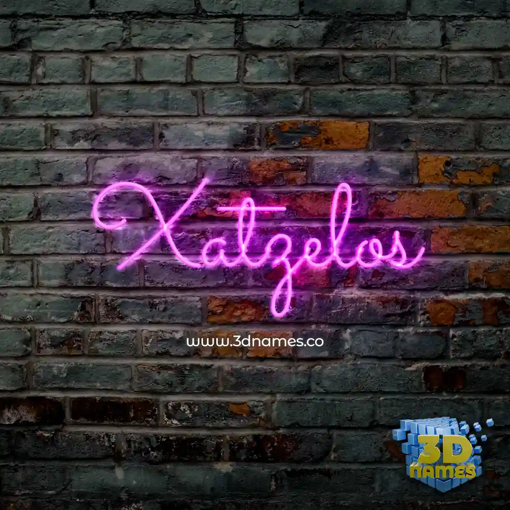 xatzelos in Pink Neon style - 3D name wallpaper
