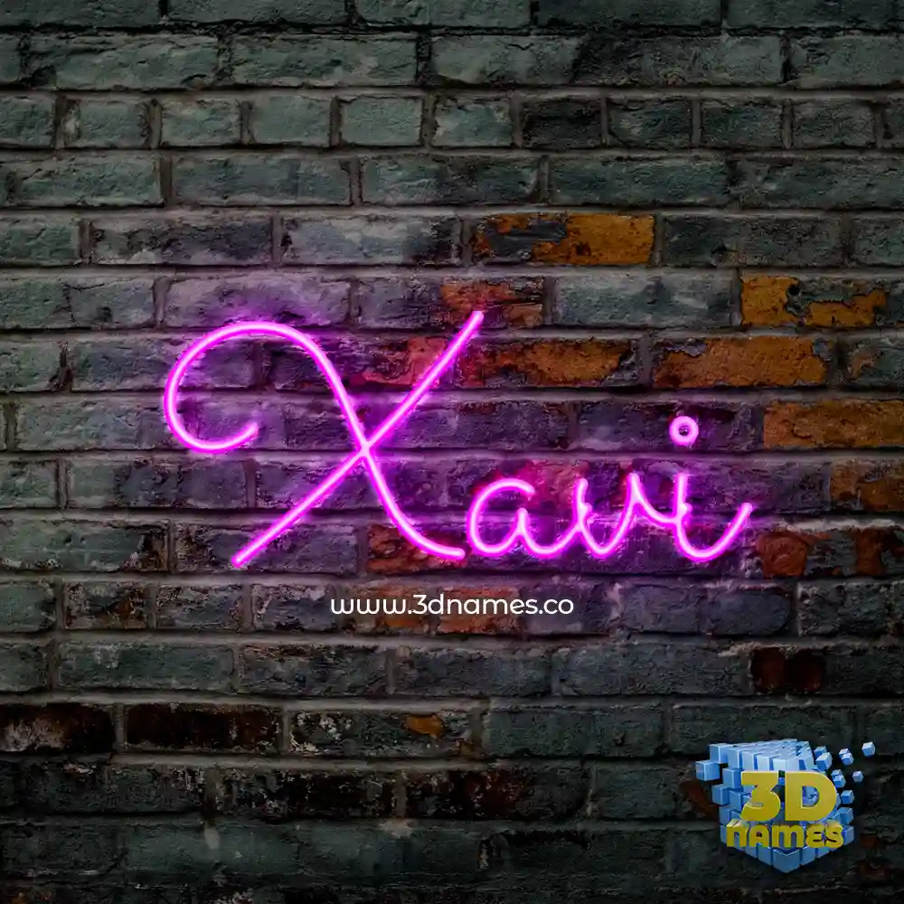xavi in Pink Neon style - 3D name wallpaper