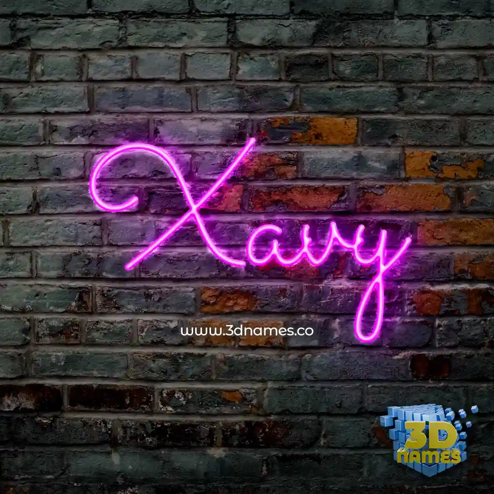 xavy in Pink Neon style - 3D name wallpaper