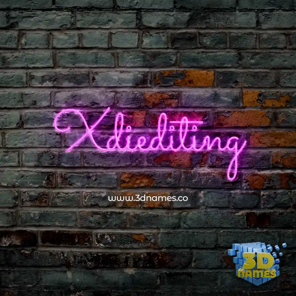 xdiediting in Pink Neon style - 3D name wallpaper
