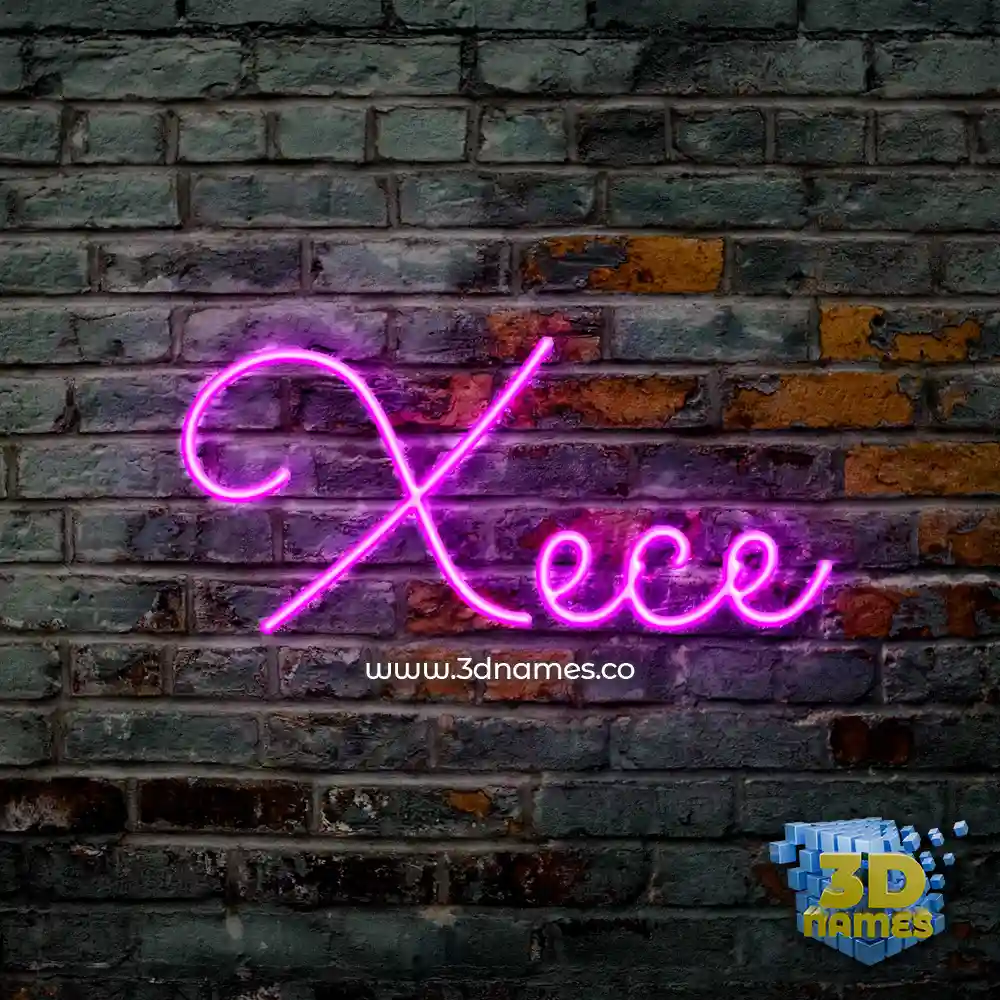 xece in Pink Neon style - 3D name wallpaper
