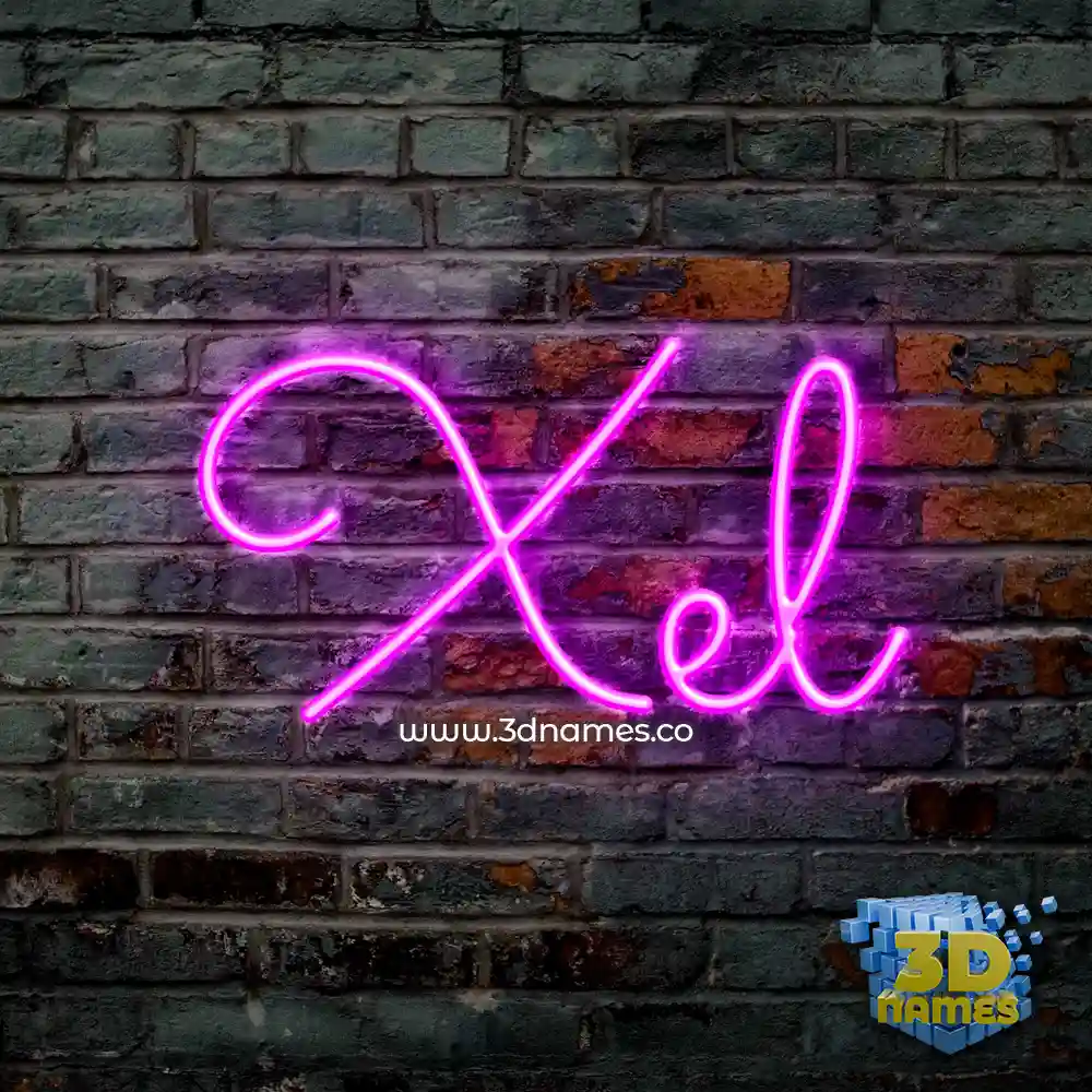 xel in Pink Neon style - 3D name wallpaper