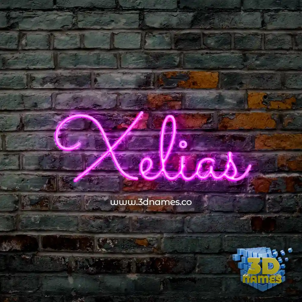 xelias in Pink Neon style - 3D name wallpaper