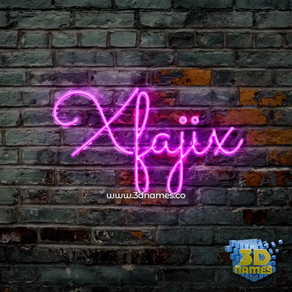 xfajix in Pink Neon style - 3D name wallpaper