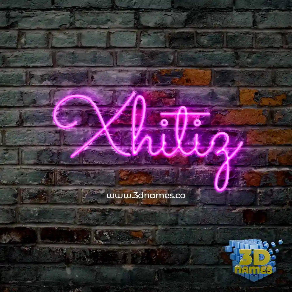 xhitiz in Pink Neon style - 3D name wallpaper