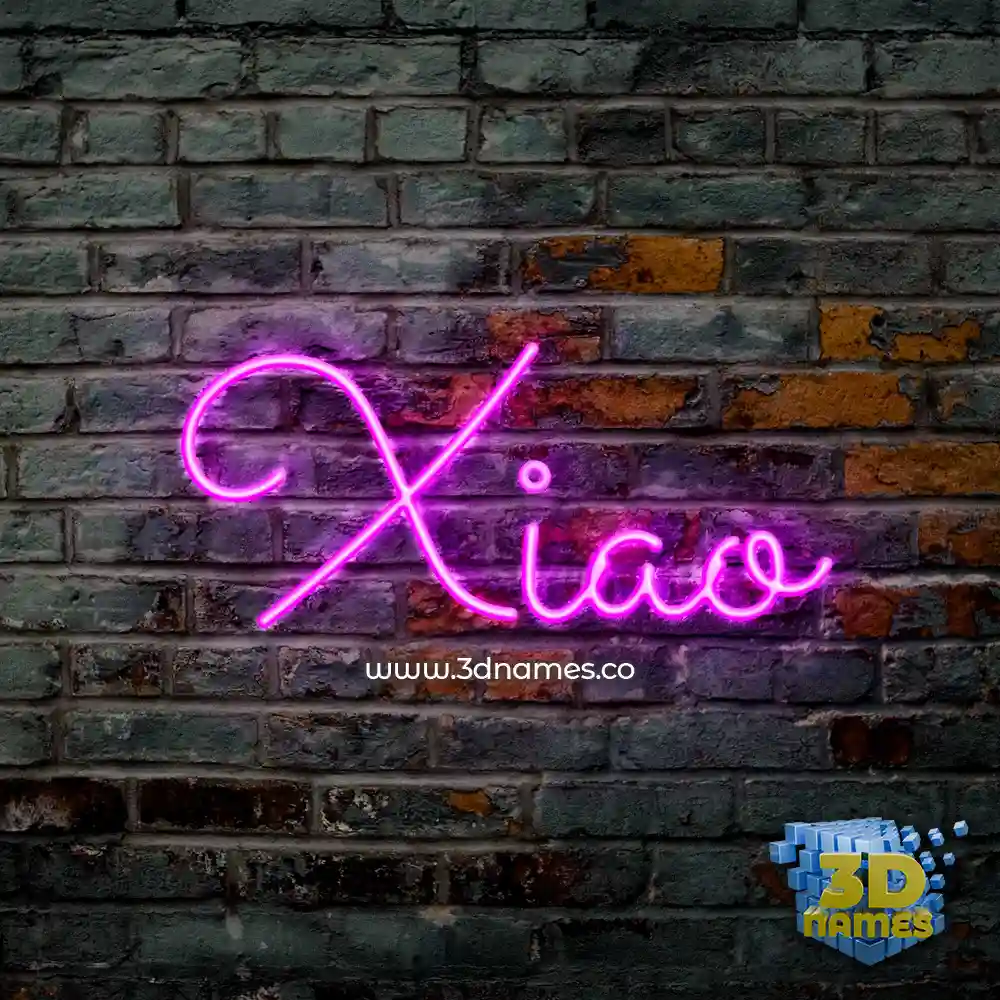 xiao in Pink Neon style - 3D name wallpaper