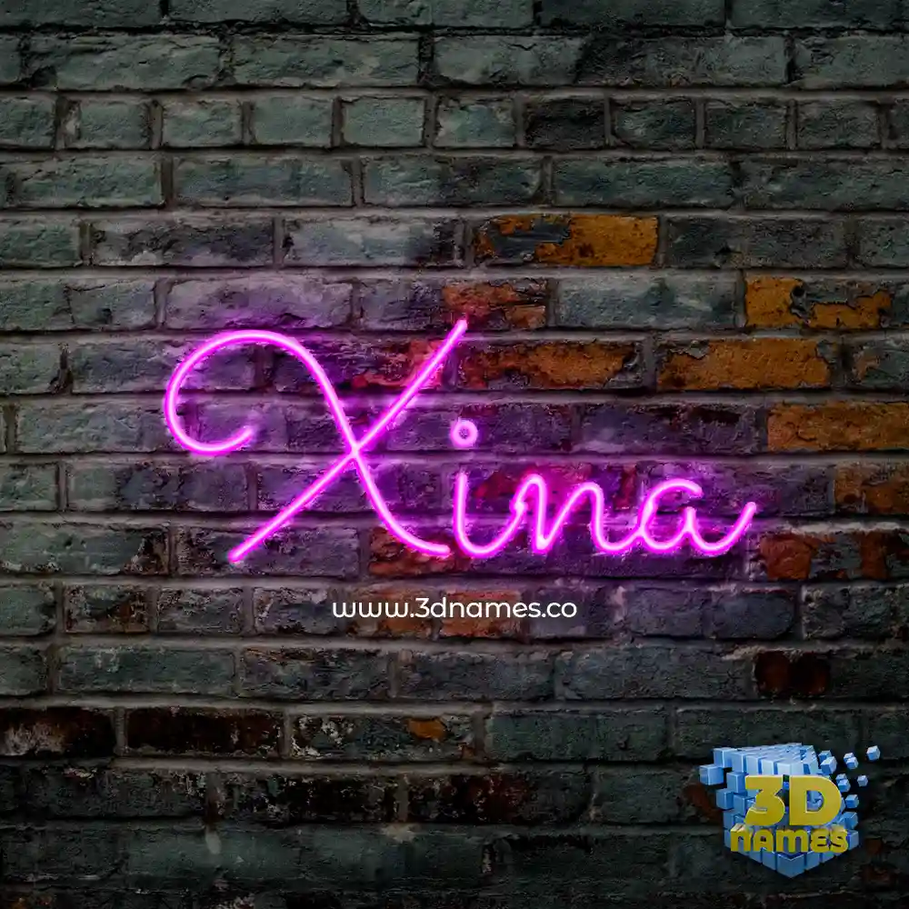 xina in Pink Neon style - 3D name wallpaper
