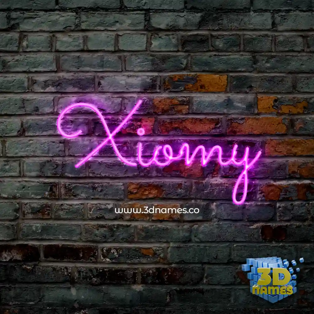 xiomy in Pink Neon style - 3D name wallpaper