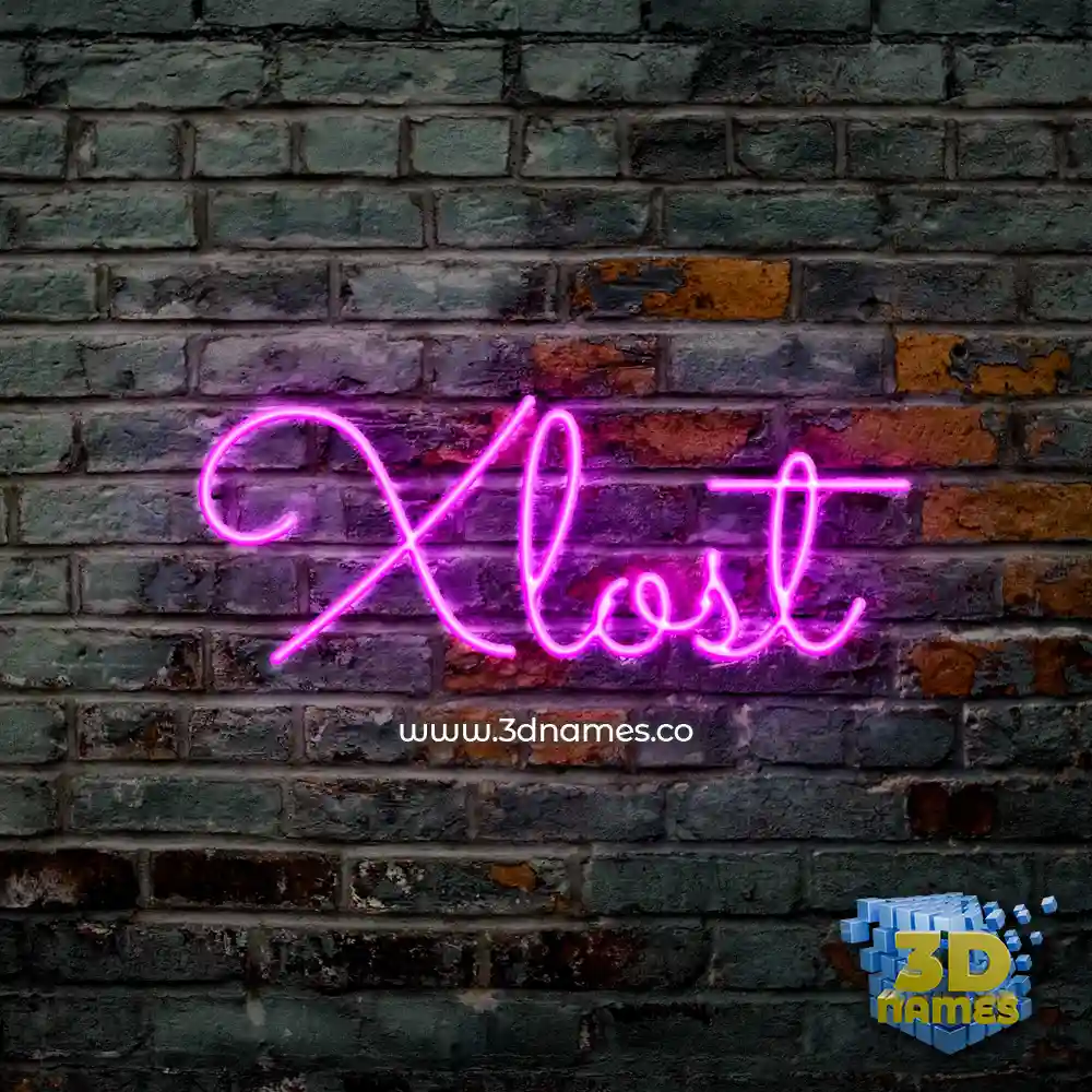 xlost in Pink Neon style - 3D name wallpaper