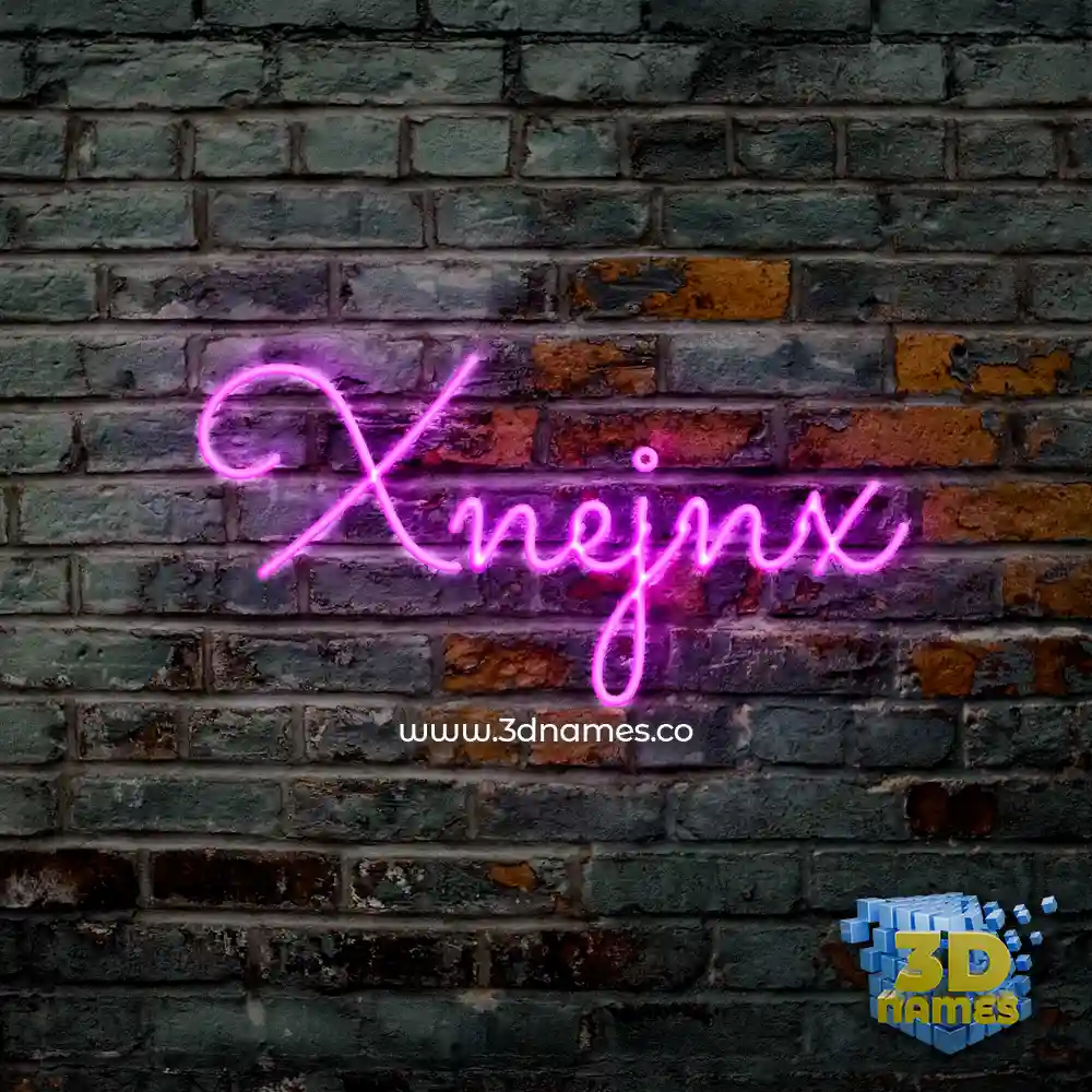 xnejnx in Pink Neon style - 3D name wallpaper