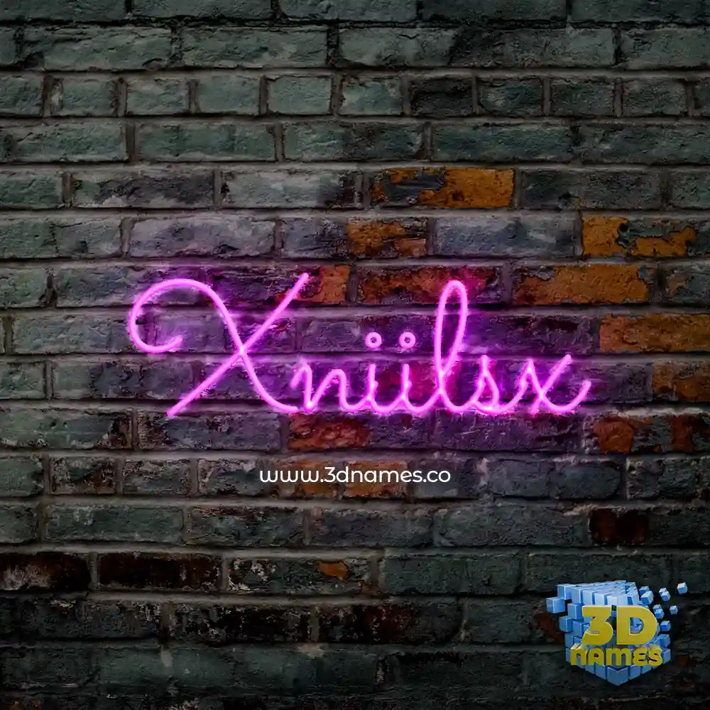 xniilsx in Pink Neon style - 3D name wallpaper
