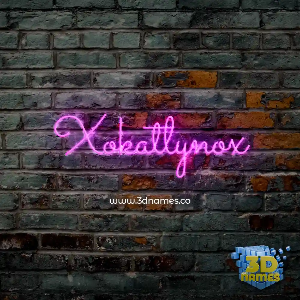 xokatlynox in Pink Neon style - 3D name wallpaper