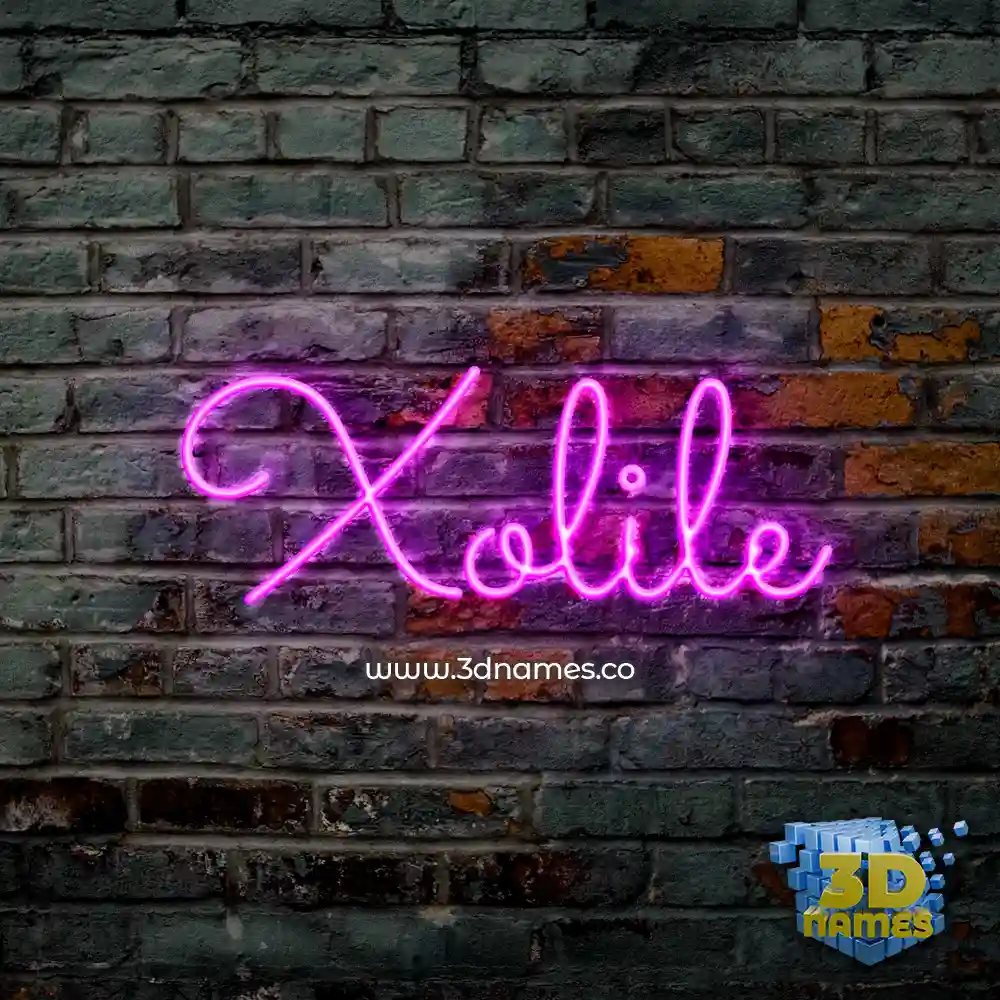 xolile in Pink Neon style - 3D name wallpaper