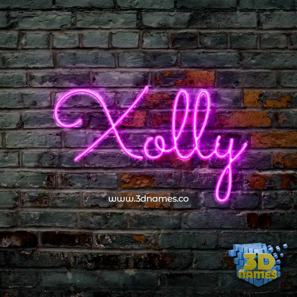 xolly in Pink Neon style - 3D name wallpaper