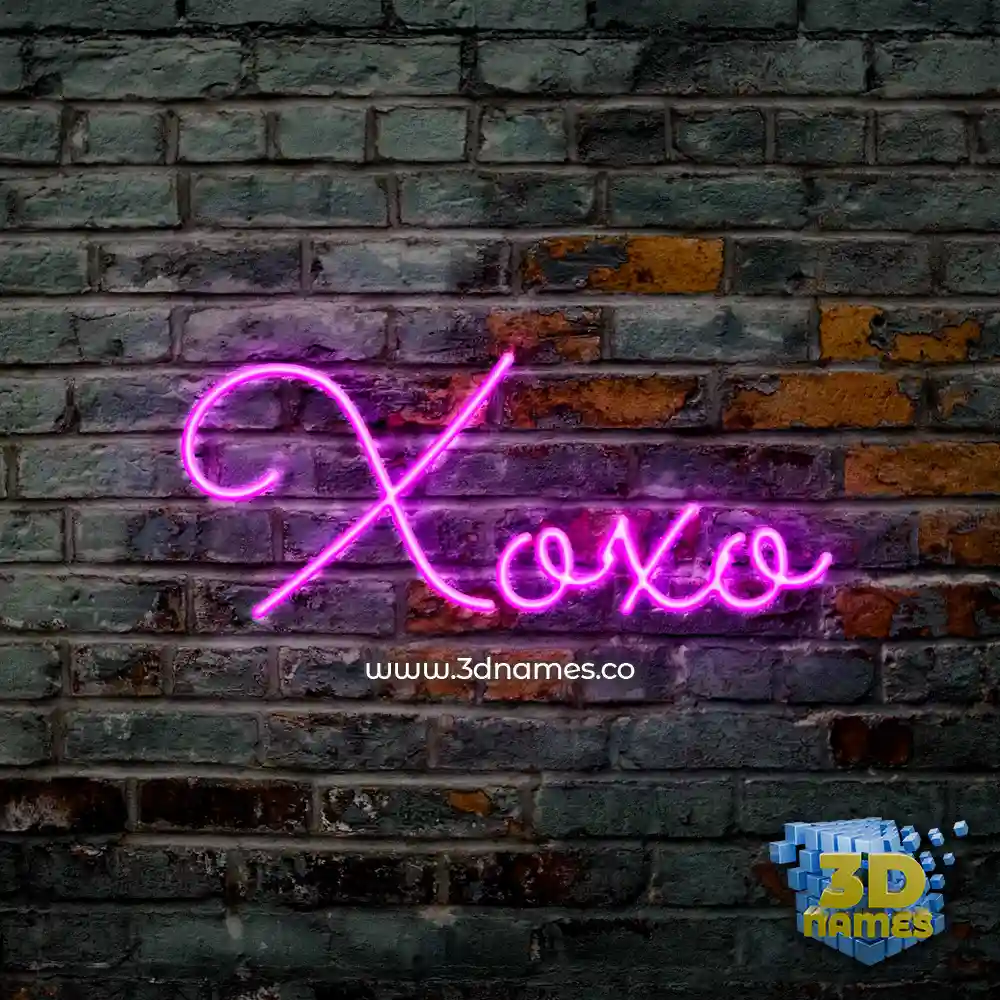 xoxo in Pink Neon style - 3D name wallpaper