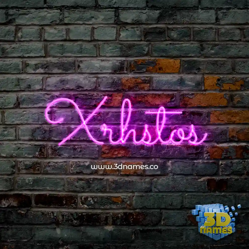 xrhstos in Pink Neon style - 3D name wallpaper