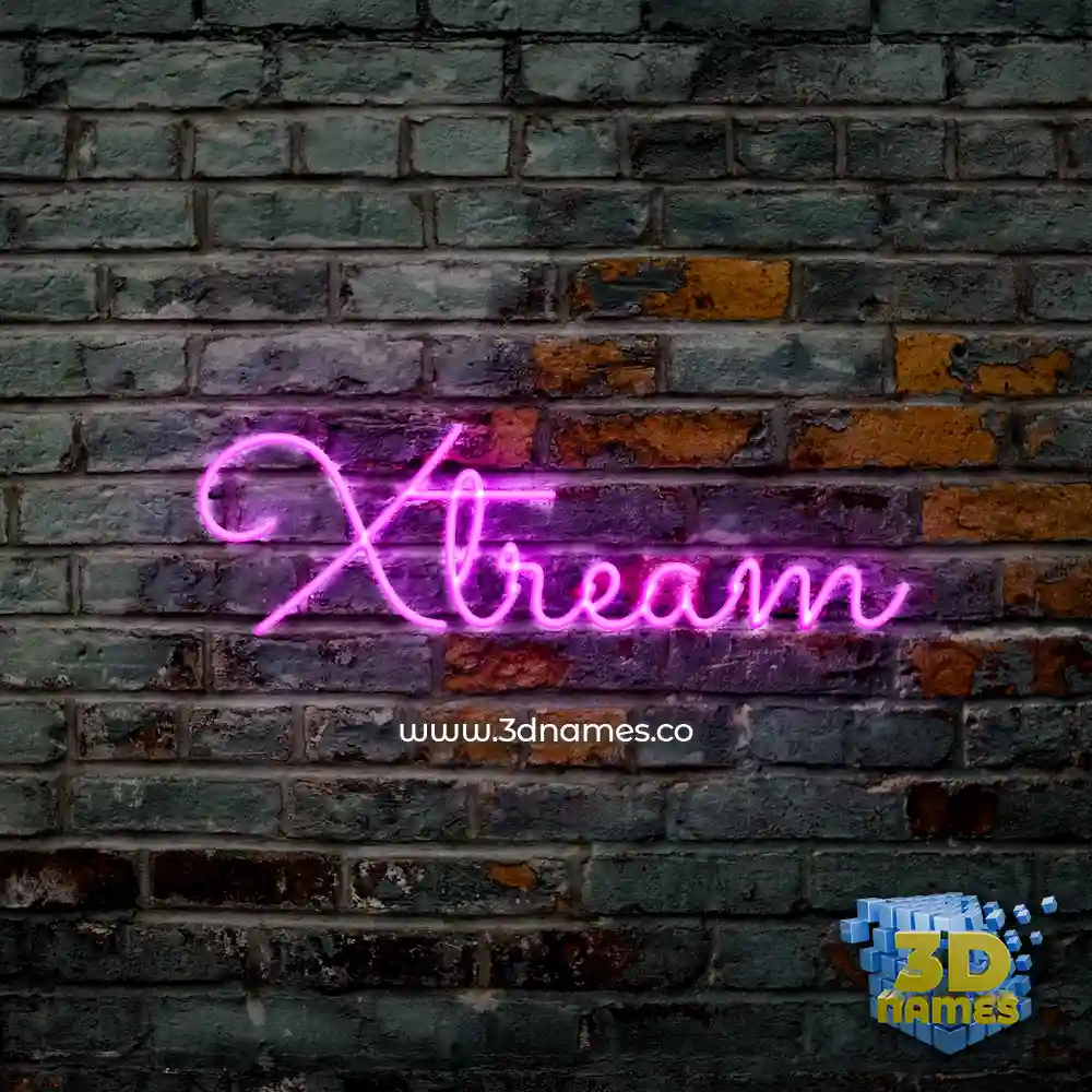 xtream in Pink Neon style - 3D name wallpaper