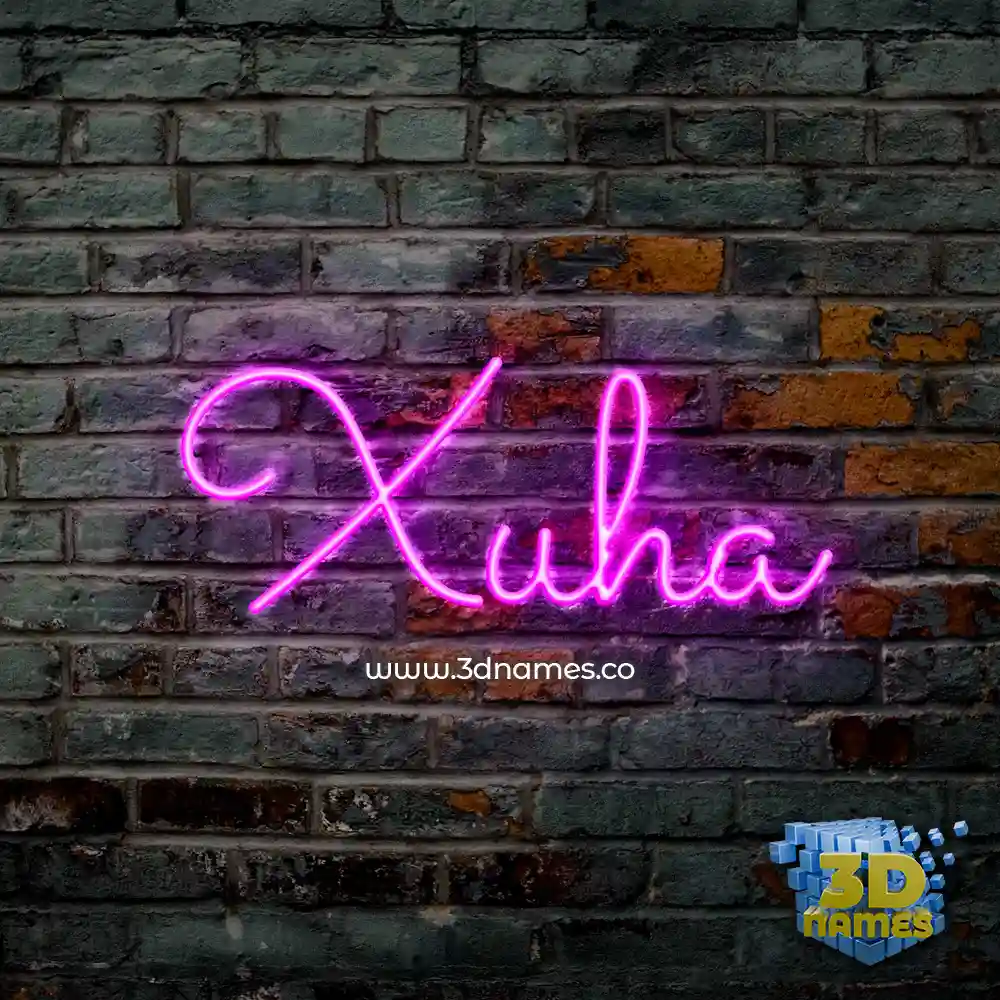 xuha in Pink Neon style - 3D name wallpaper