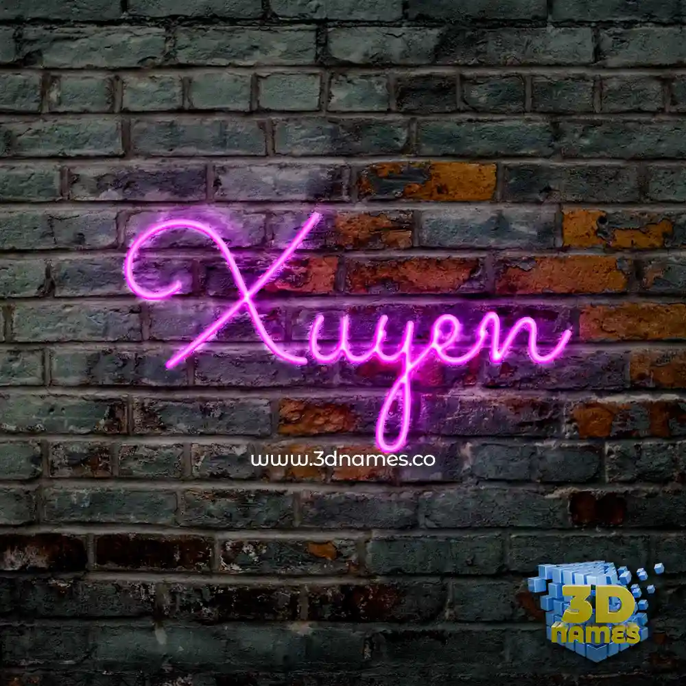 xuyen in Pink Neon style - 3D name wallpaper