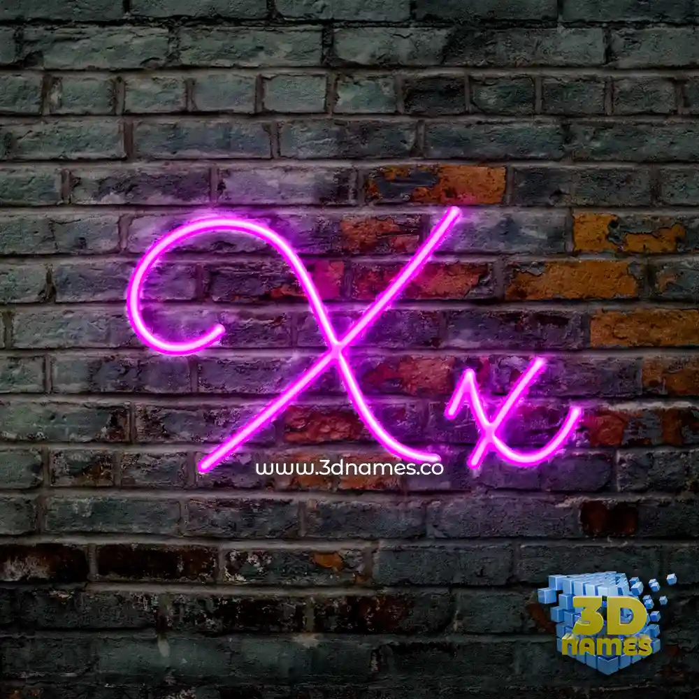 xx in Pink Neon style - 3D name wallpaper