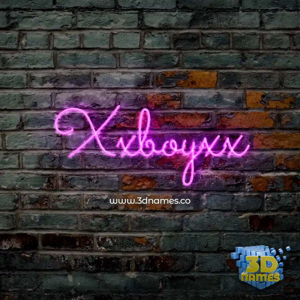 xxboyxx in Pink Neon style - 3D name wallpaper