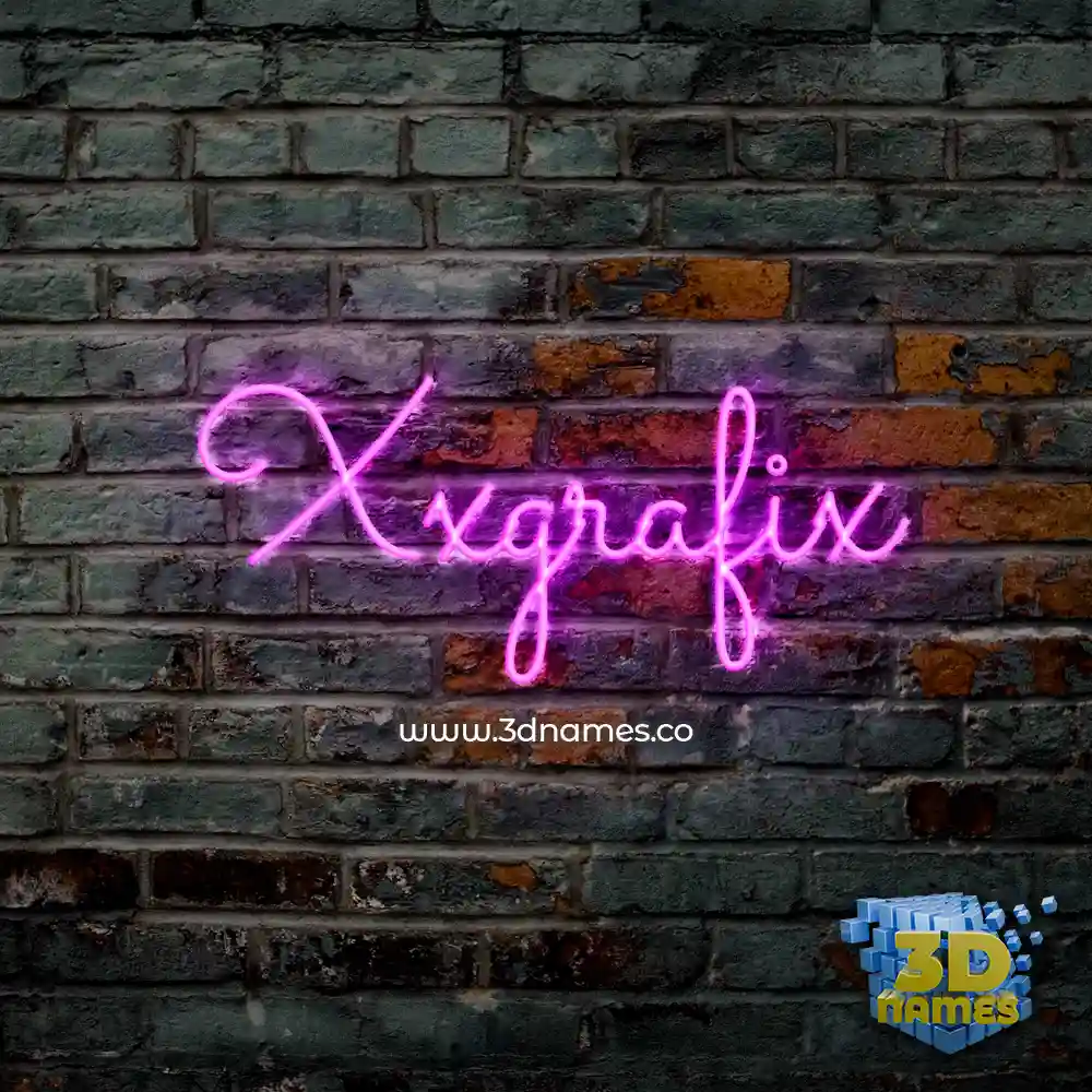 xxgrafix in Pink Neon style - 3D name wallpaper