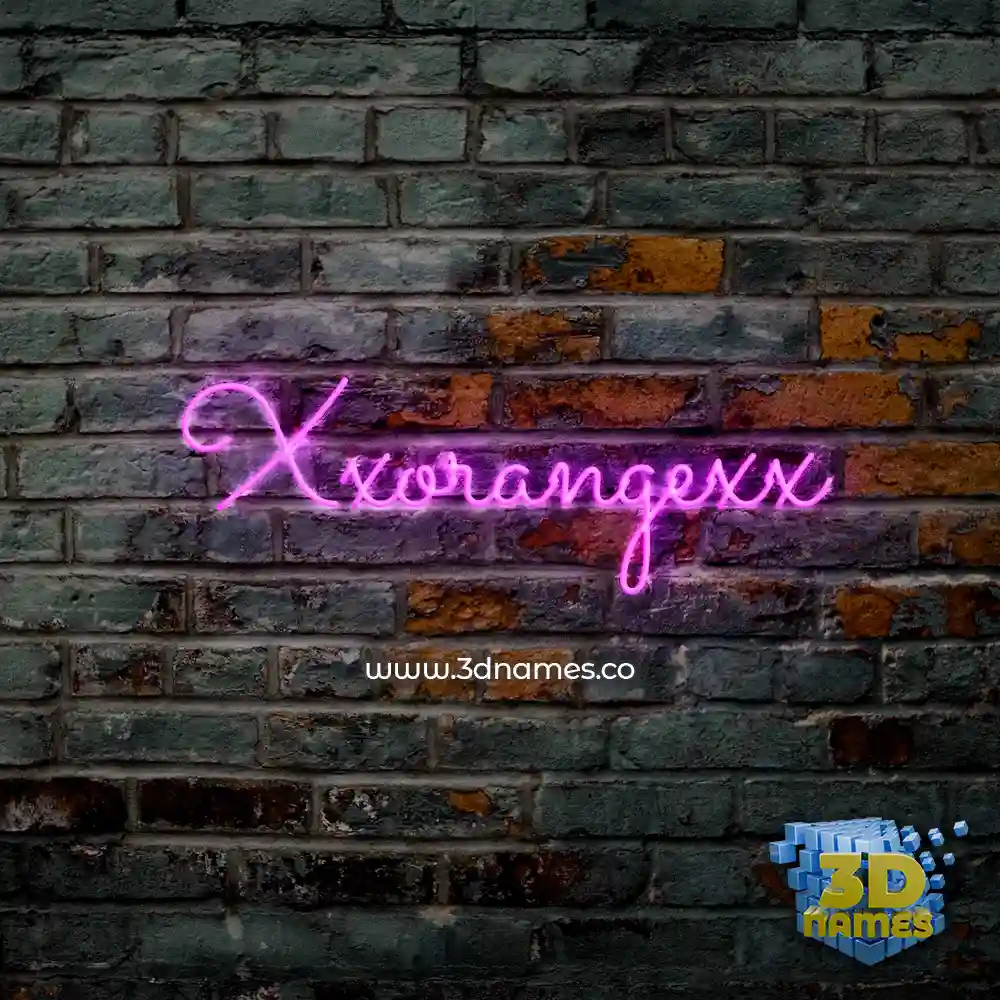 xxorangexx in Pink Neon style - 3D name wallpaper