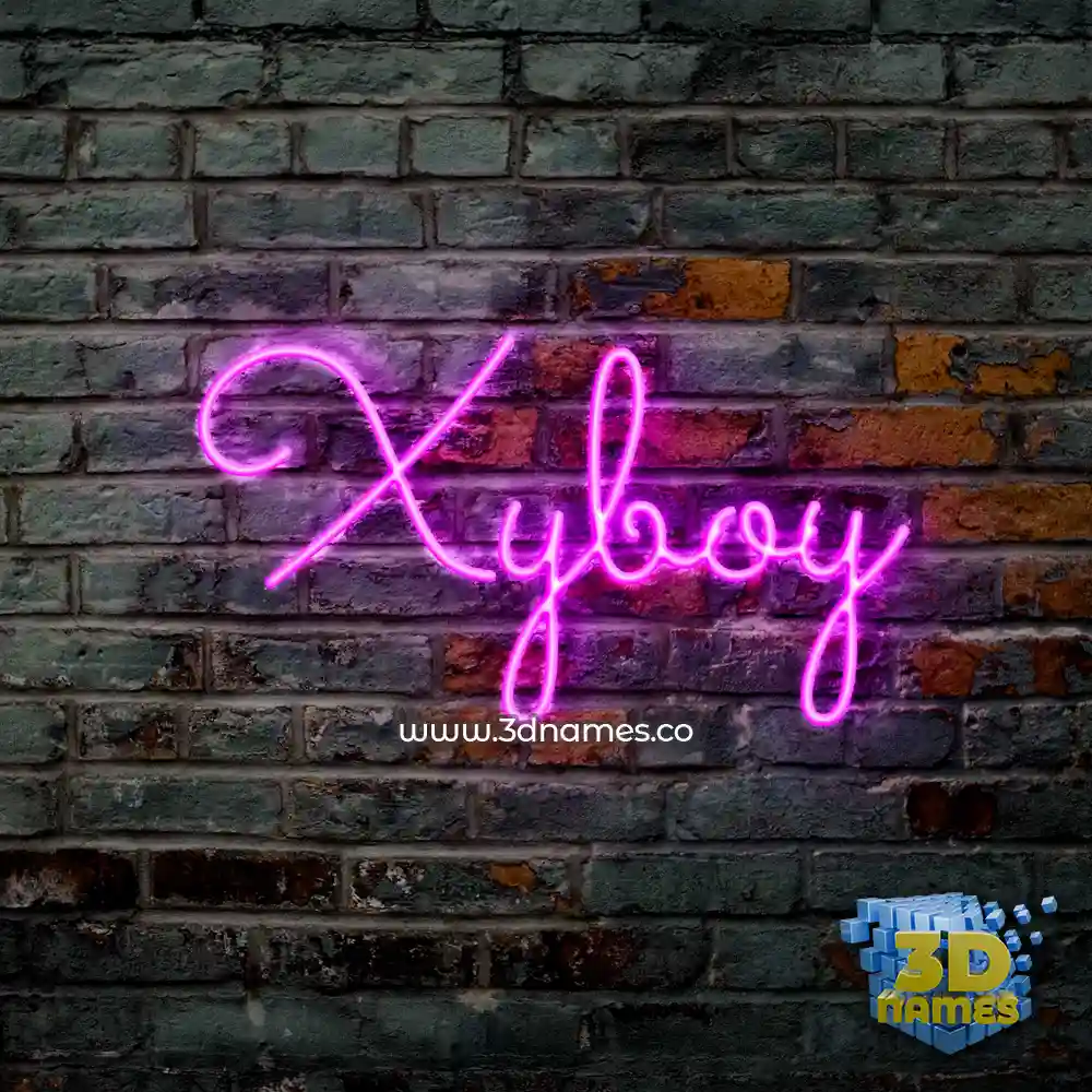 xyboy in Pink Neon style - 3D name wallpaper