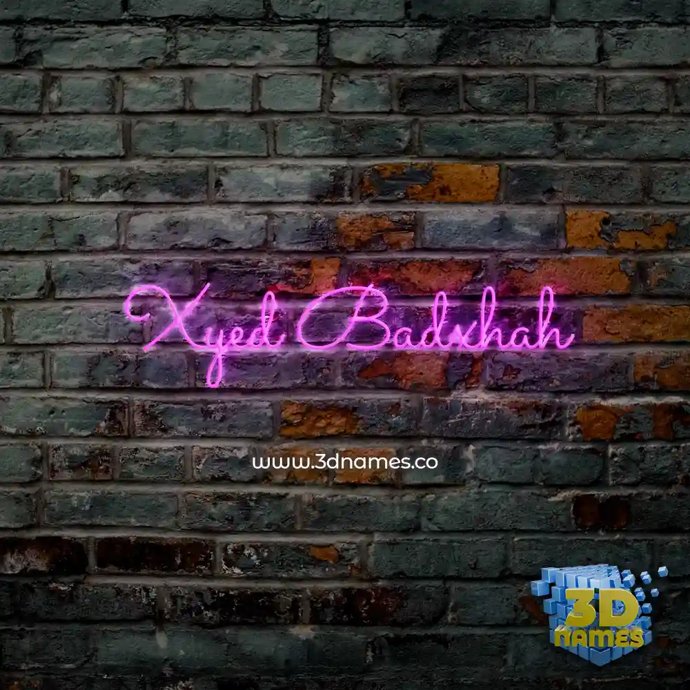 xyed badxhah in Pink Neon style - 3D name wallpaper