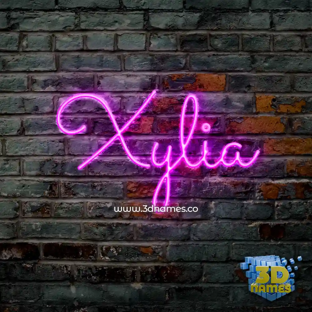 xylia in Pink Neon style - 3D name wallpaper