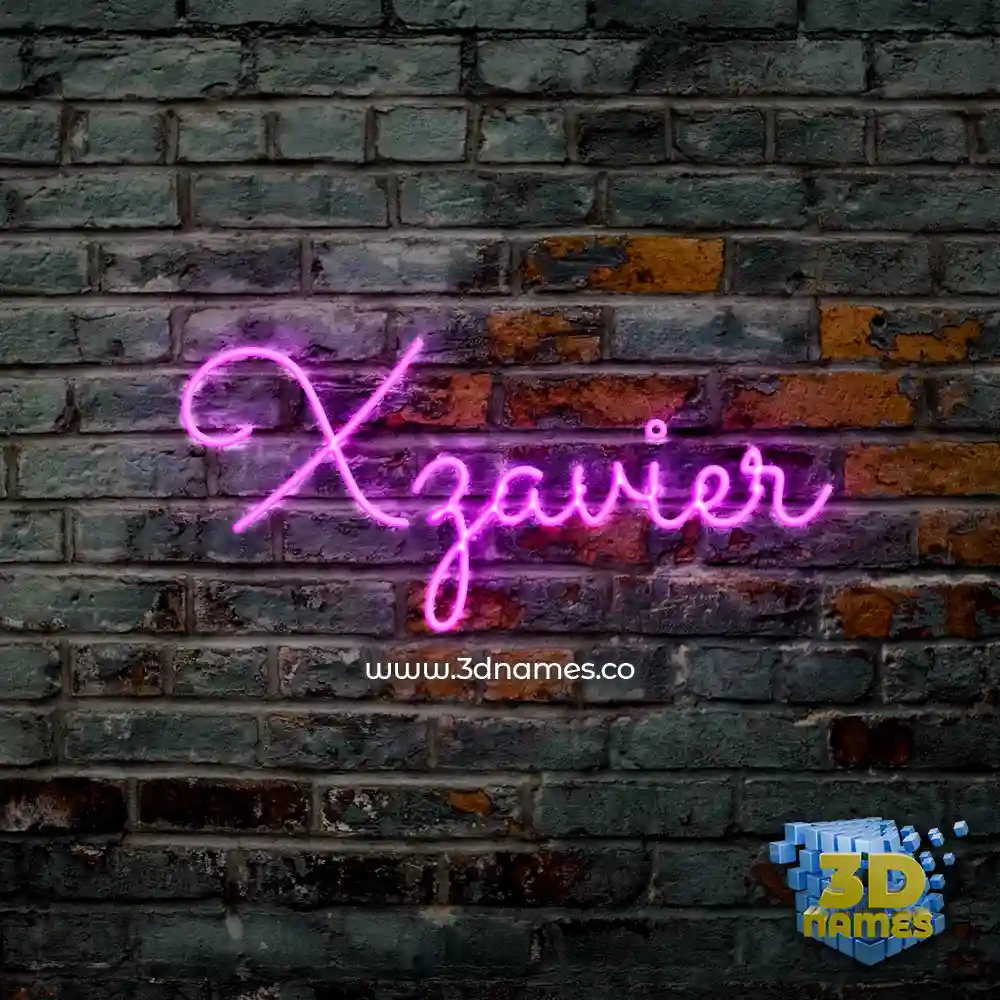 xzavier in Pink Neon style - 3D name wallpaper