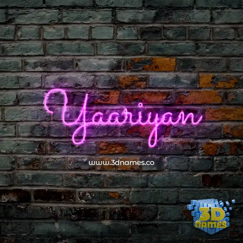 yaariyan in Pink Neon style - 3D name wallpaper