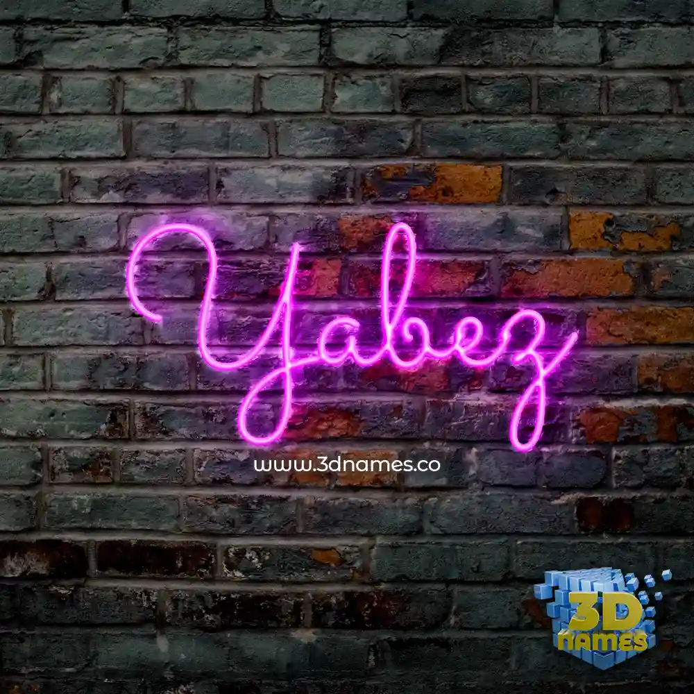 yabez in Pink Neon style - 3D name wallpaper