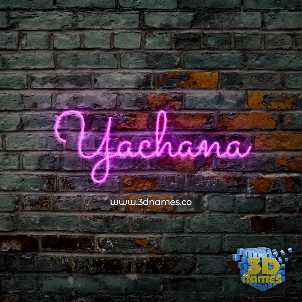 yachana in Pink Neon style - 3D name wallpaper