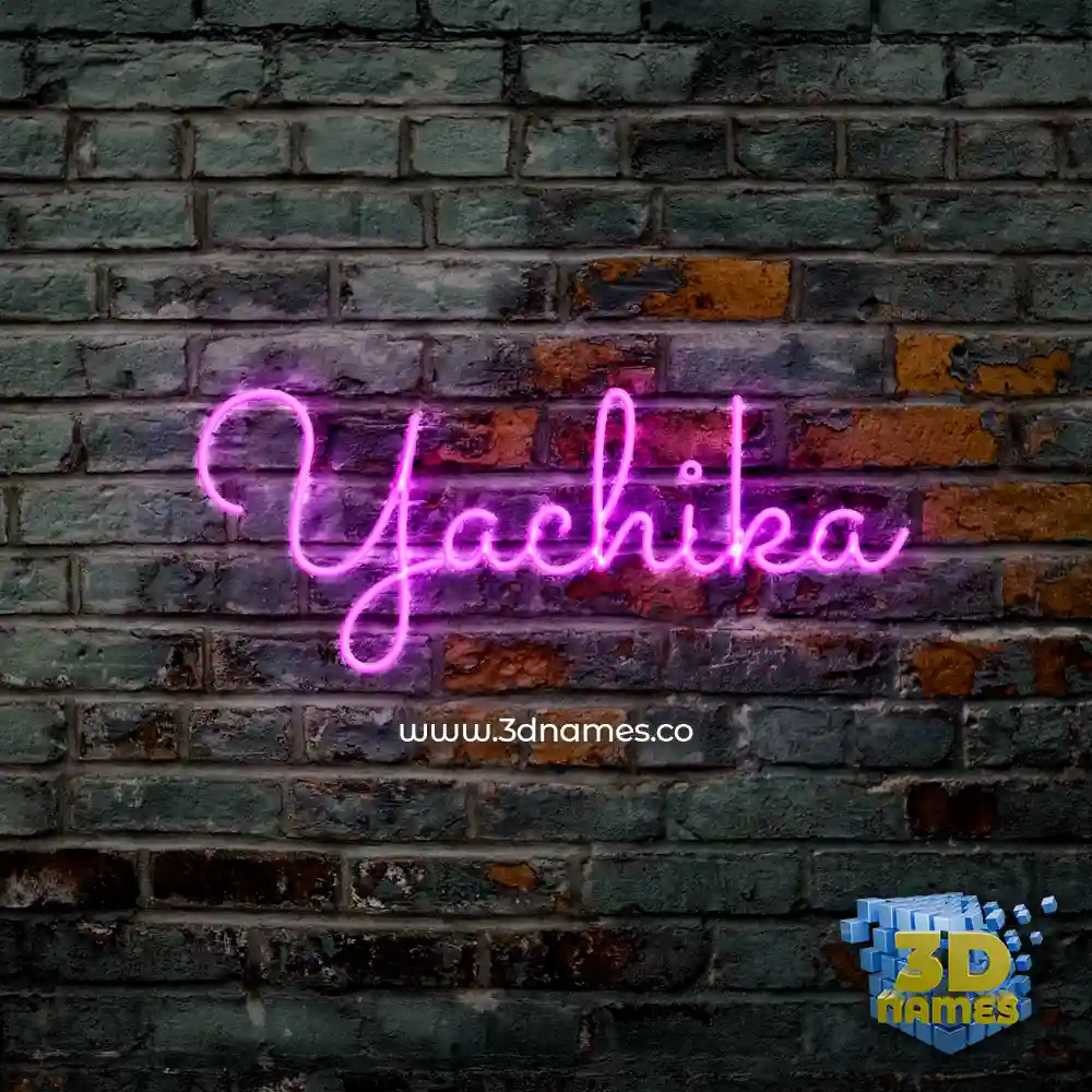 yachika in Pink Neon style - 3D name wallpaper