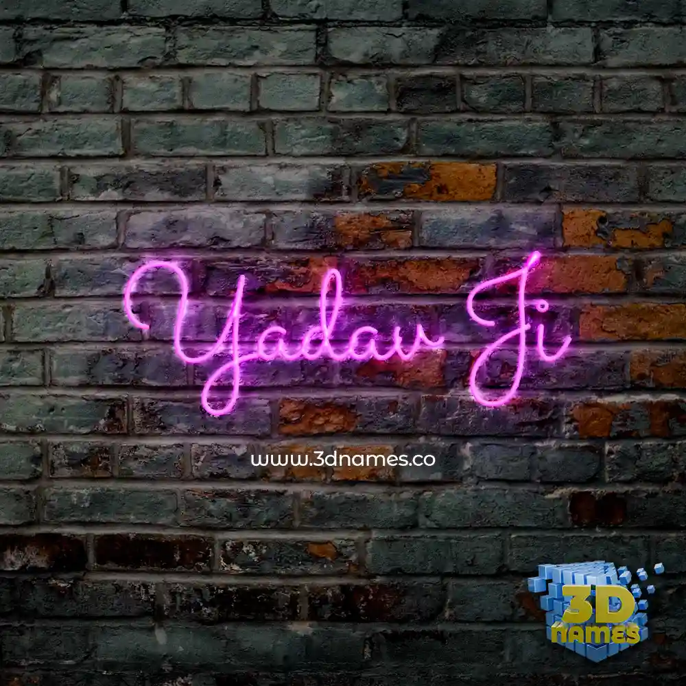 yadav ji in Pink Neon style - 3D name wallpaper