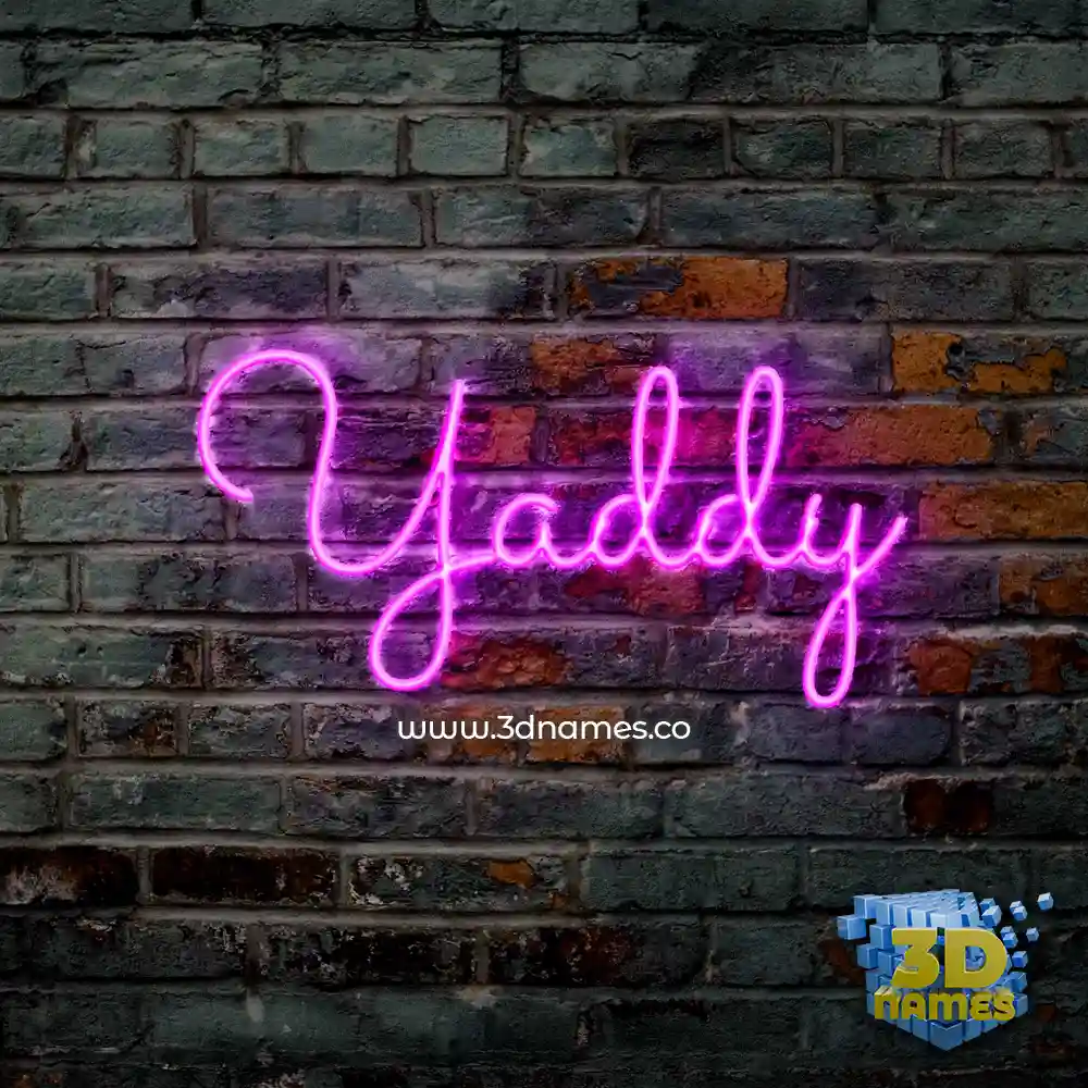 yaddy in Pink Neon style - 3D name wallpaper