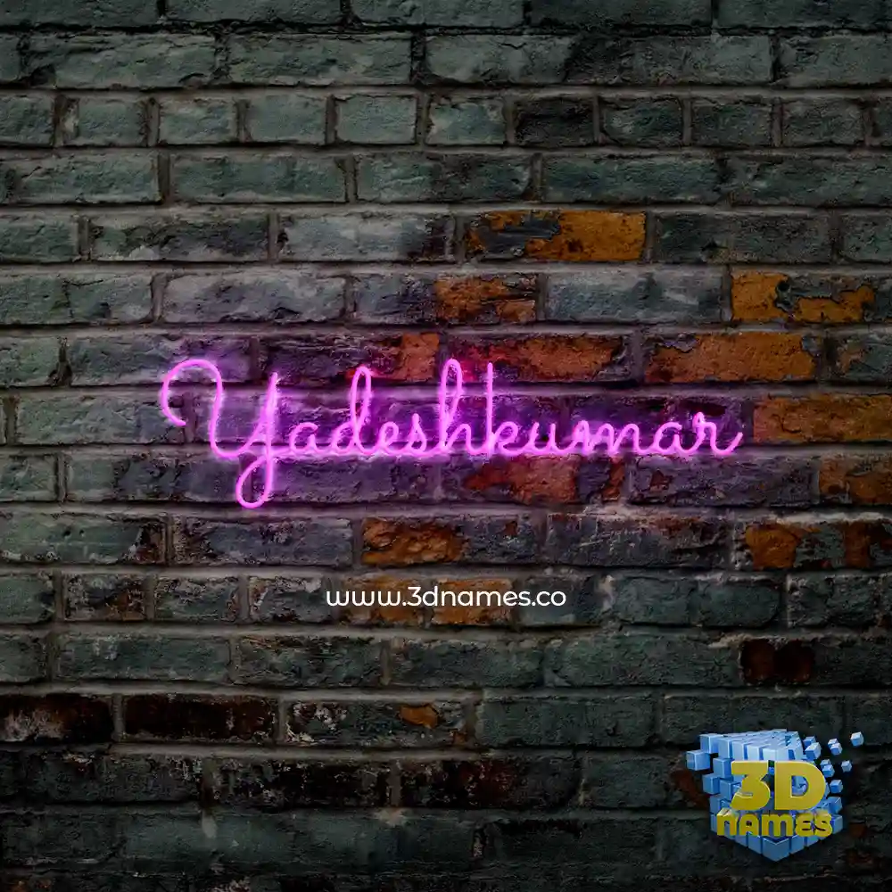 yadeshkumar in Pink Neon style - 3D name wallpaper
