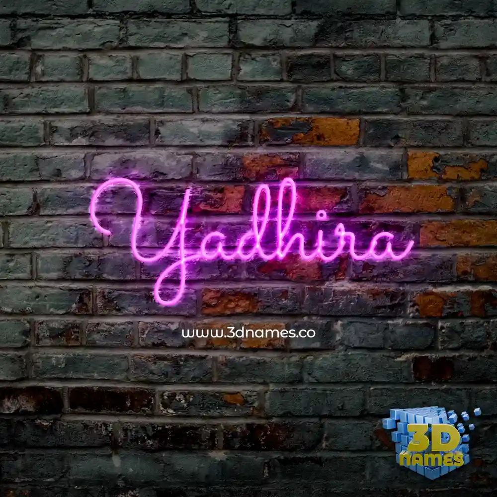 yadhira in Pink Neon style - 3D name wallpaper