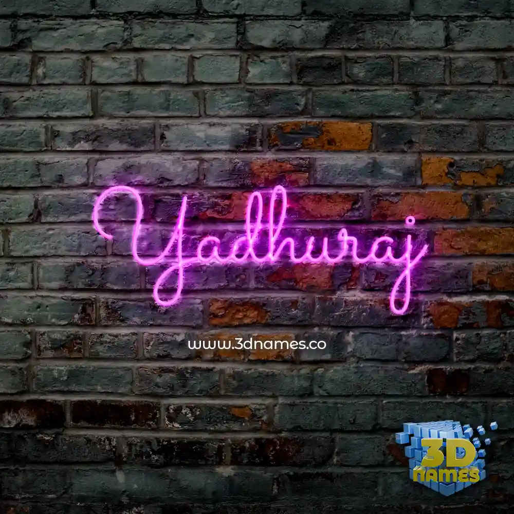 yadhuraj in Pink Neon style - 3D name wallpaper