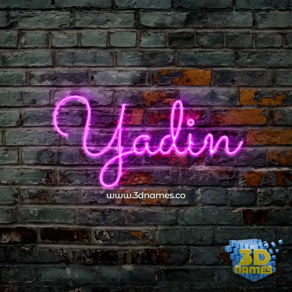 yadin in Pink Neon style - 3D name wallpaper