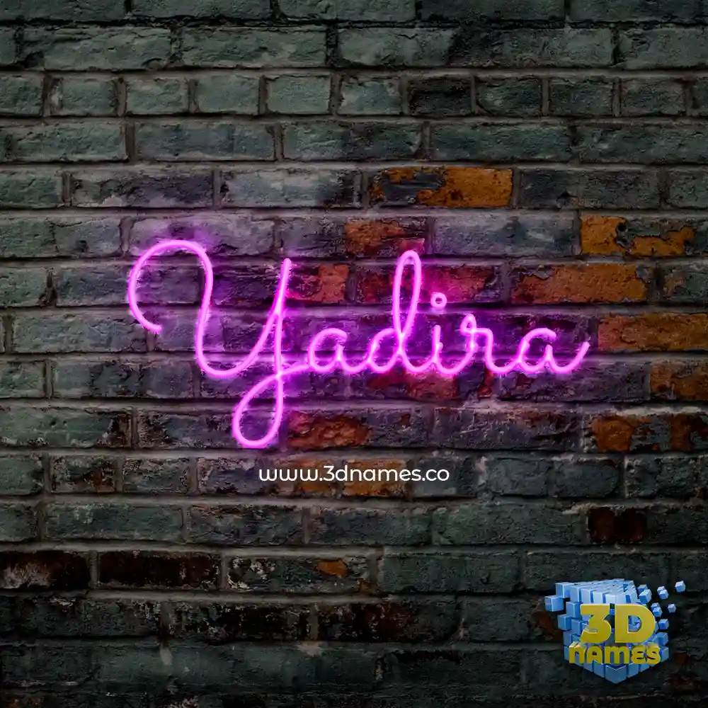 yadira in Pink Neon style - 3D name wallpaper