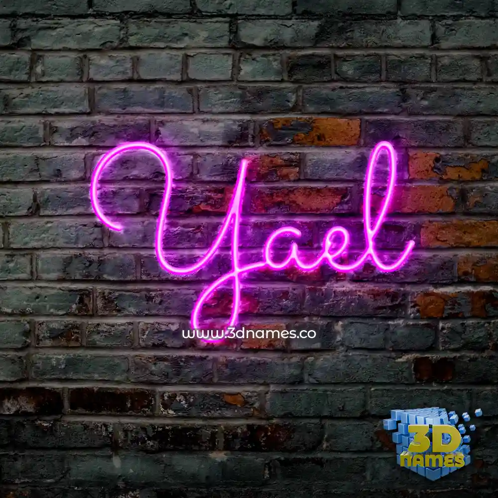 yael in Pink Neon style - 3D name wallpaper