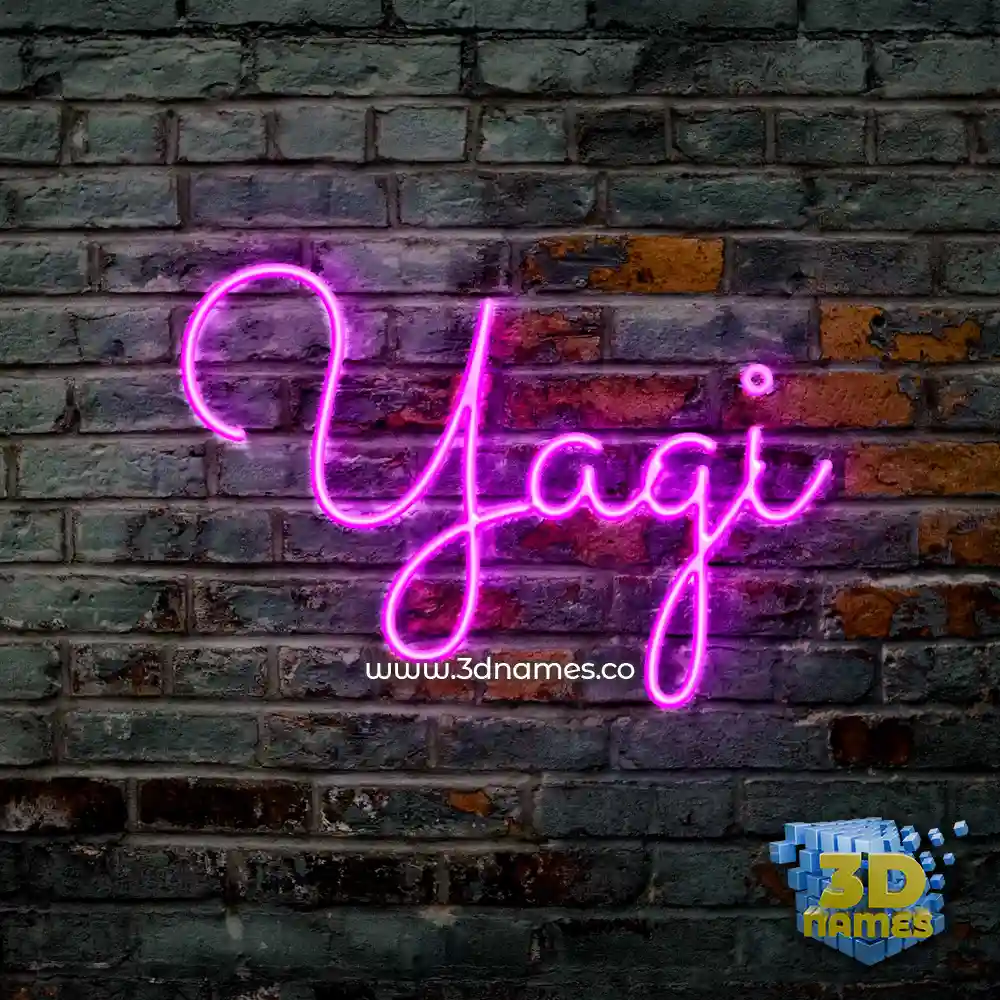 yagi in Pink Neon style - 3D name wallpaper