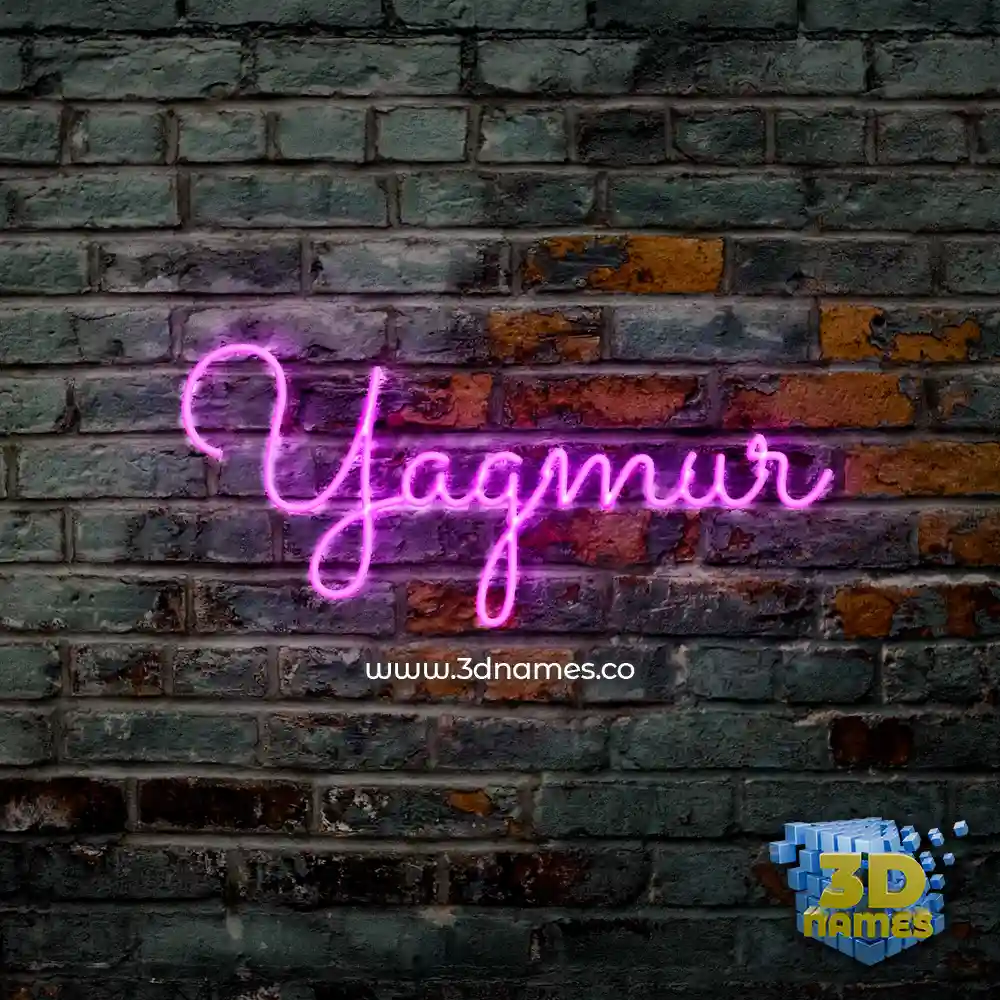 yagmur in Pink Neon style - 3D name wallpaper