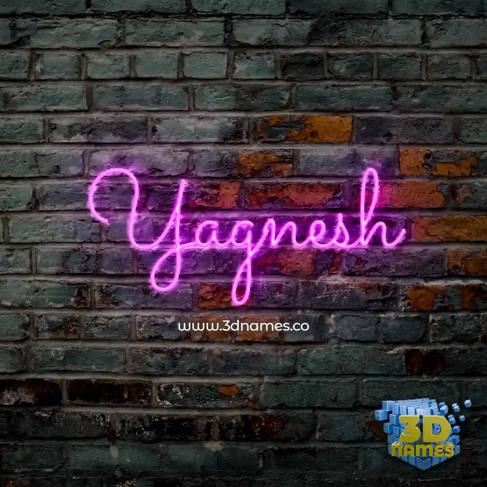 yagnesh in Pink Neon style - 3D name wallpaper
